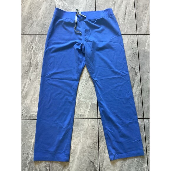 FIGS Technical Collection Pants Womens L Blue Drawstring Cargo Scrub - Picture 1 of 5
